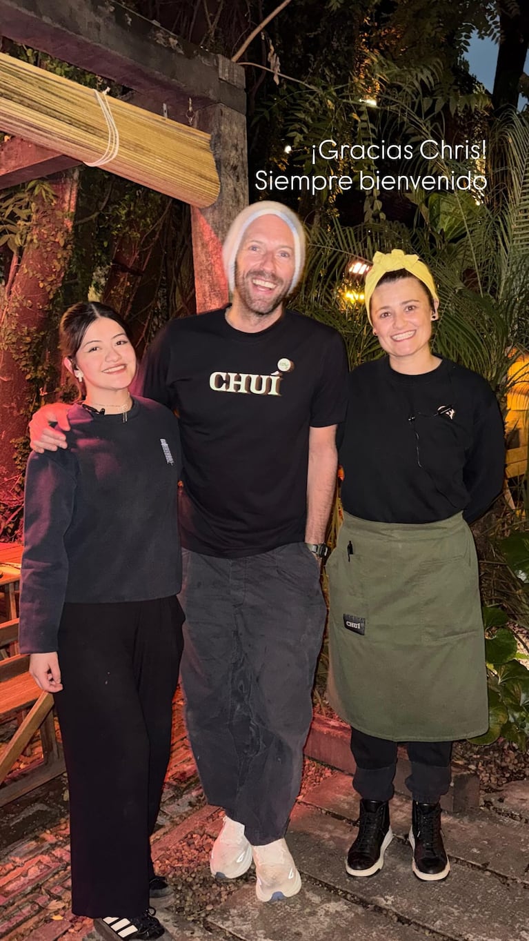 Chris Martin comió en Villa Crespo. Crédito: Instagram