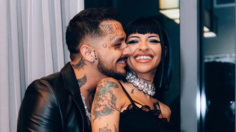 Christian Nodal y Cazzu. Imagen subida a Internet por Milenio.