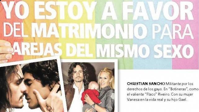 Christian Sancho, a favor de la ley de matrimonio para parejas del mismo sexo