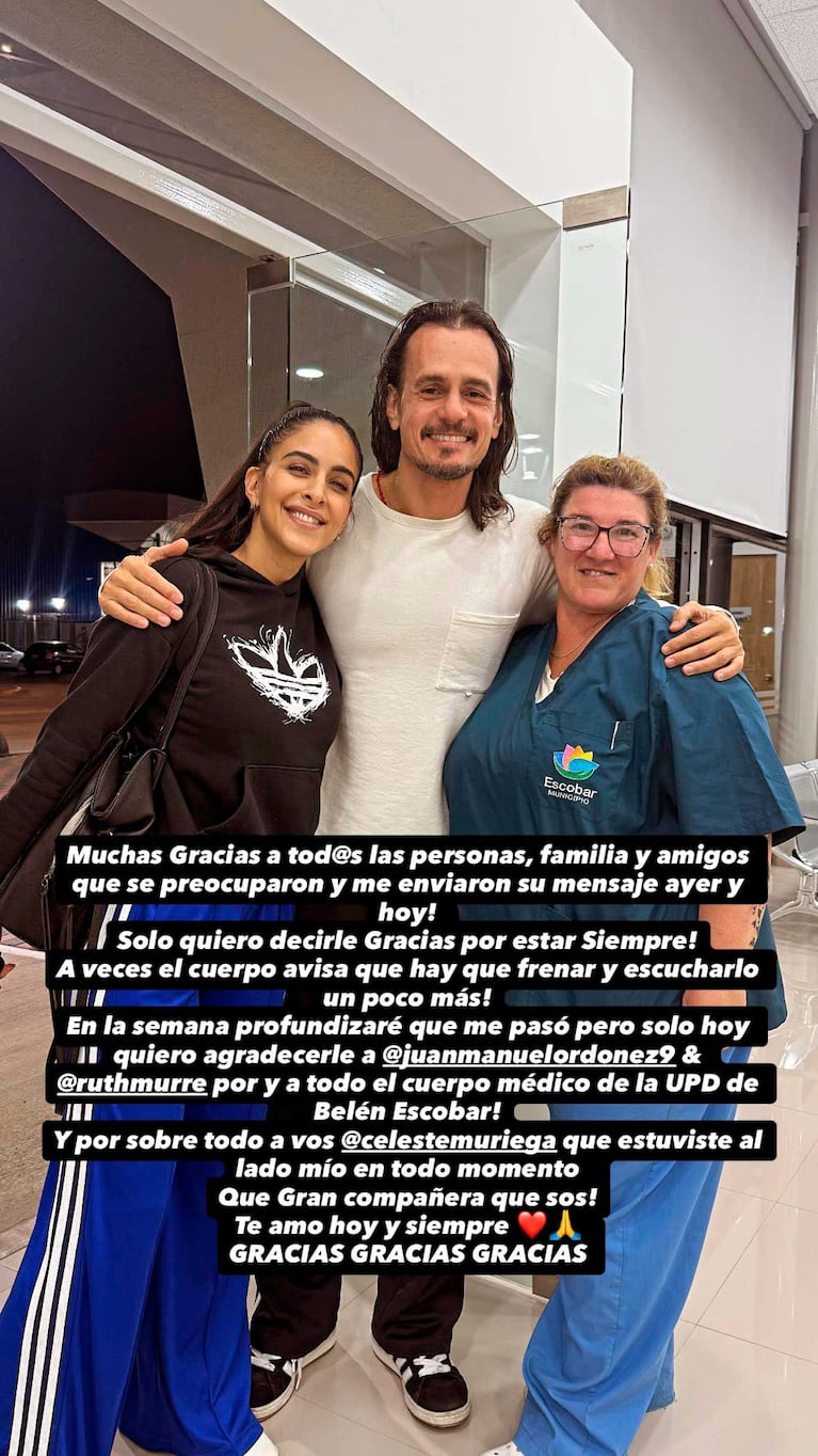 Christian Sancho y celeste Muriega tras la internación (Foto: Instagram christiansanzok)