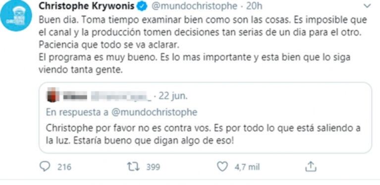 Christophe Krywonis y la polémica de Samanta en Bake Off: "Es imposible que se tomen decisiones tan serias de un día para el otro"