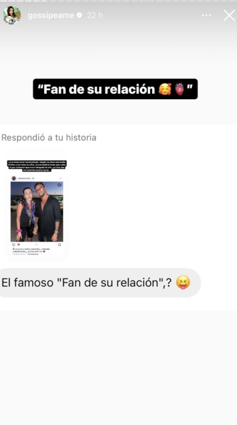 Cinthia borró el like que le había dado a la foto de Roberto con su ex, en medio de los rumores de romance entre ambos.