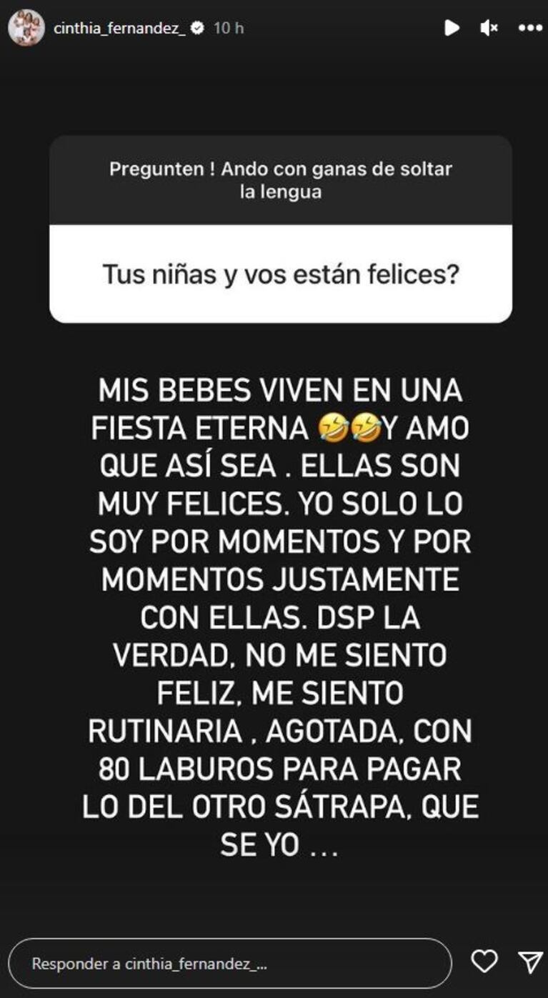 Cinthia Fernández apuntó contra Matías Defederico y reveló la suma que le envió por la cuota alimentaria