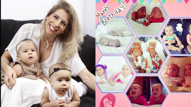 Cinthia Fernández celebró el primer añito de sus mellizas (Fotos: Twitter e Instagram).