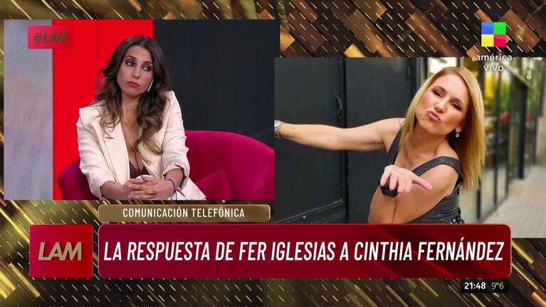 Cinthia Fernández contra Fernanda Iglesias en LAM.