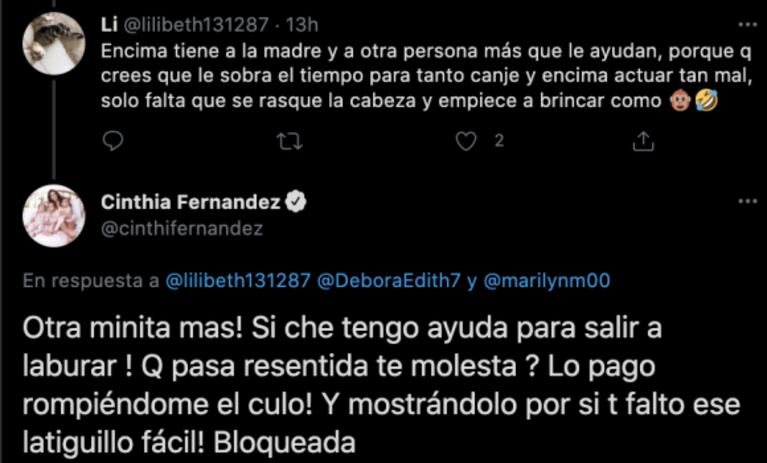 Cinthia Fernández cruzó a las seguidoras que la critican por tener una empleada doméstica en su casa: "Lo pago rompiéndome el cu..."