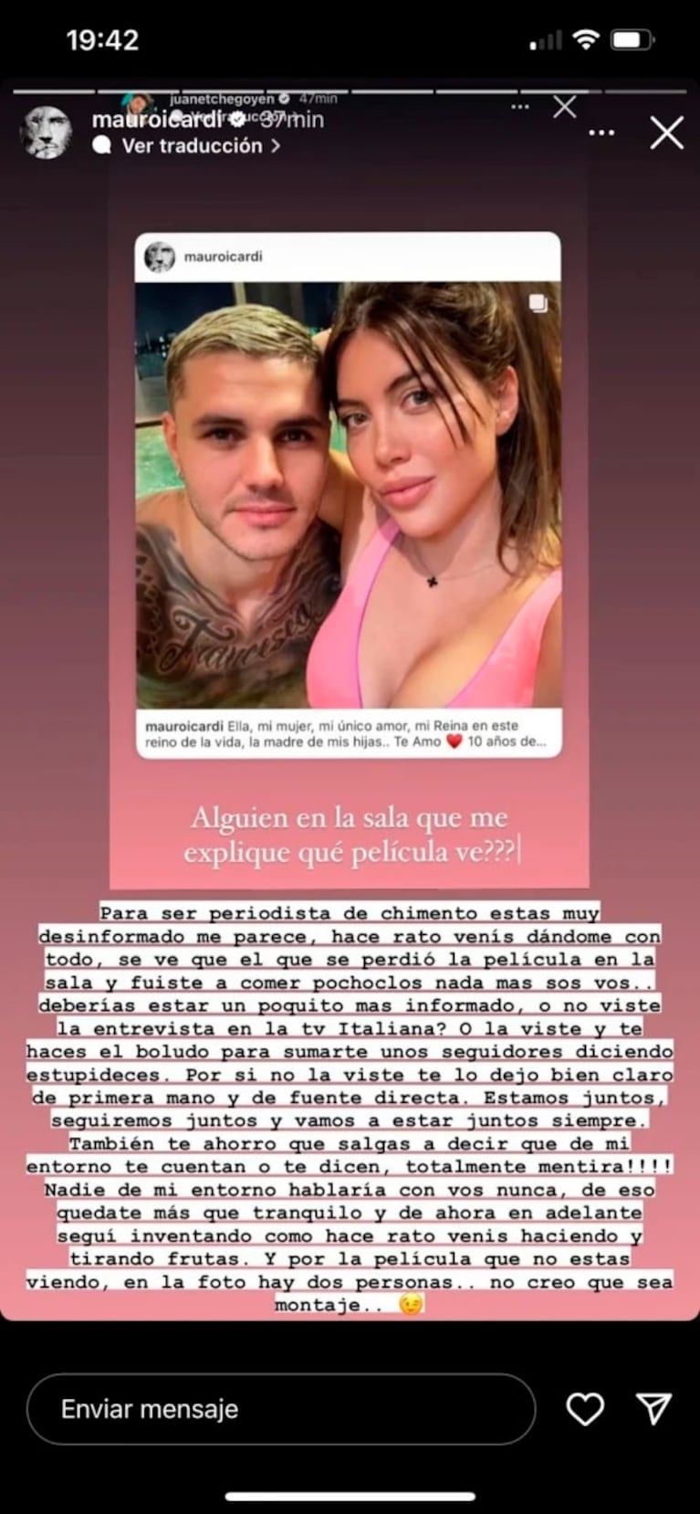 Cinthia Fernández destrozó a Mauro Icardi y recordó su affaire con la China Suárez con una picantísima frase