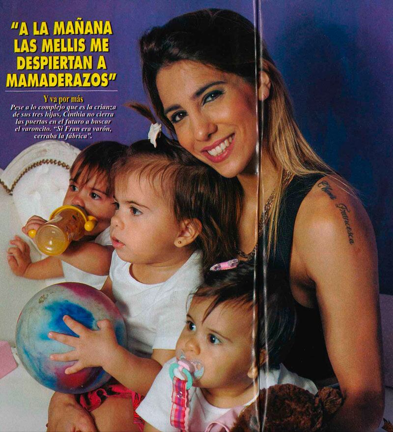 Cinthia Fernández en una producción súper tierna con sus hijas. Foto: Pronto