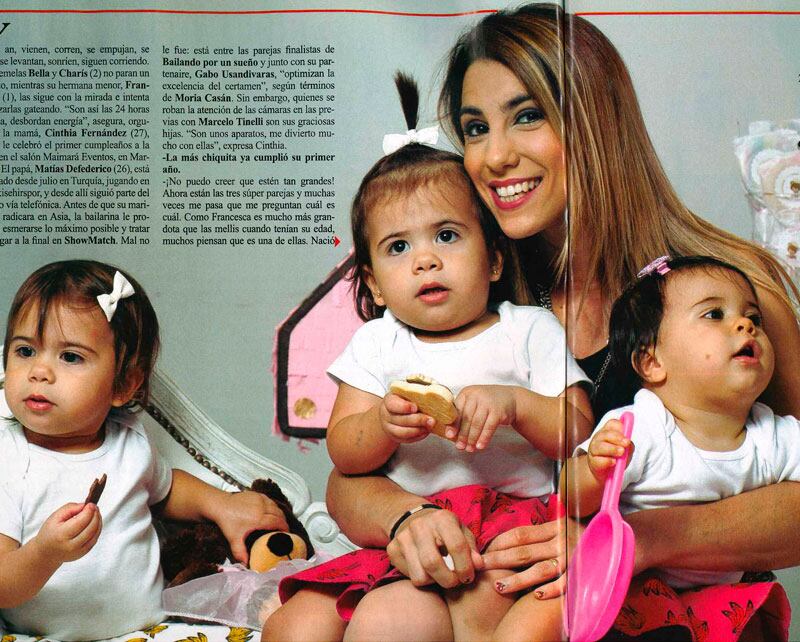 Cinthia Fernández en una producción súper tierna con sus hijas. Foto: Pronto