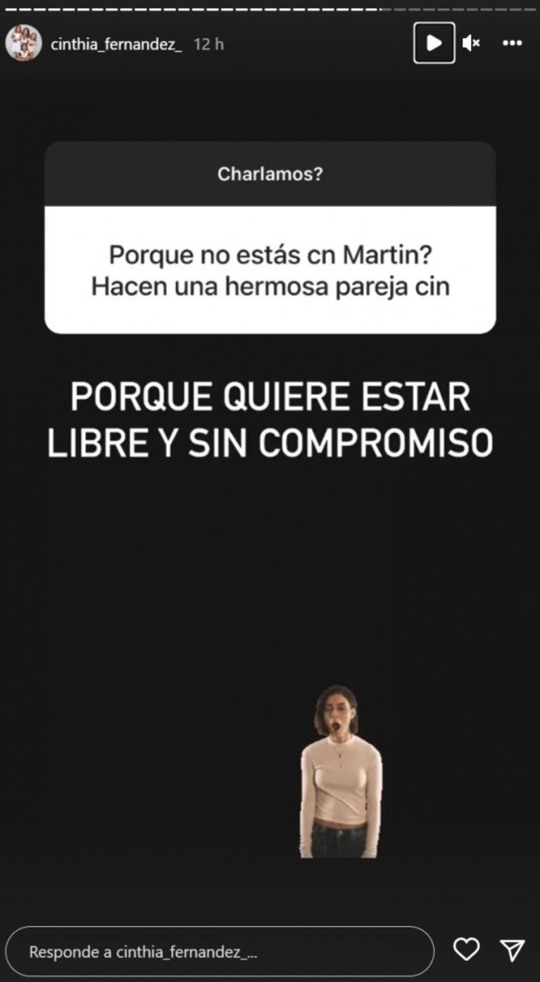 Cinthia Fernández explicó con firmeza por qué no vuelve con Martín Baclini