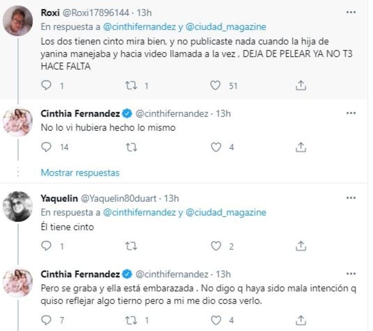 Cinthia Fernández explotó de bronca contra Roberto García Moritán: "Se graba manejando y Pampita está embarazada"