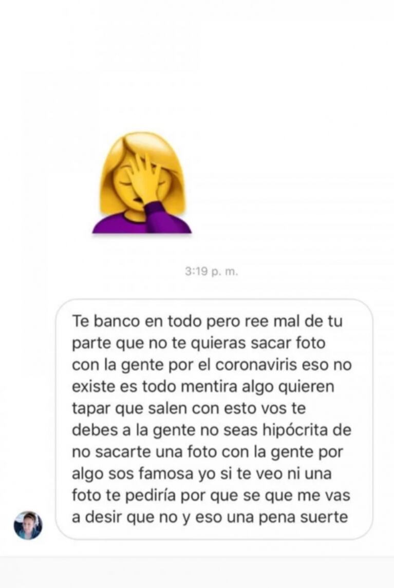 Cinthia Fernández habló del cierre de fronteras por el coronavirus y sus seguidores la fulminaron: "La Argentina al palo"