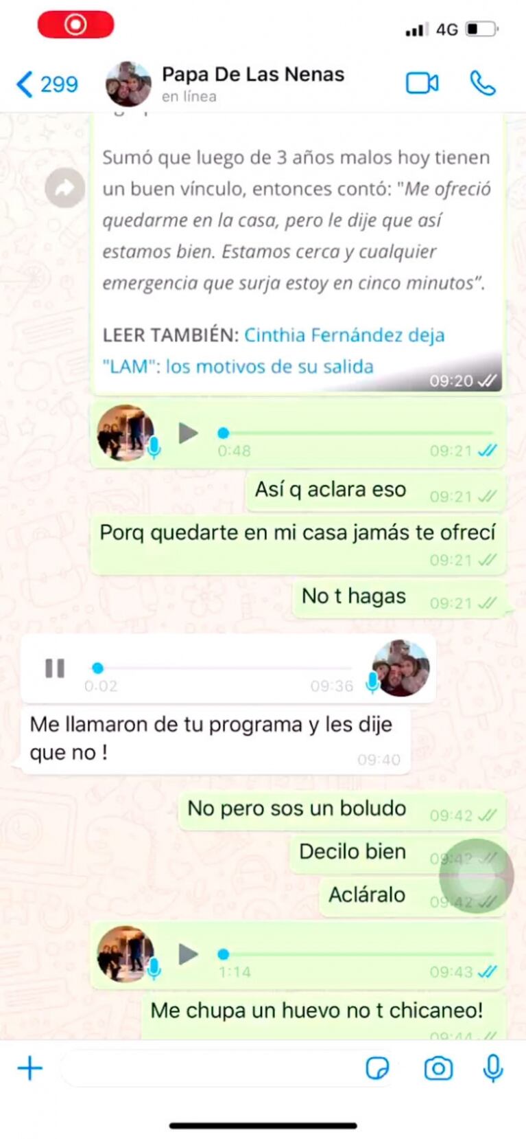 Cinthia Fernández mostró sin querer la llamativa forma en que agendó a Matías Defederico: "Papá de las nenas"
