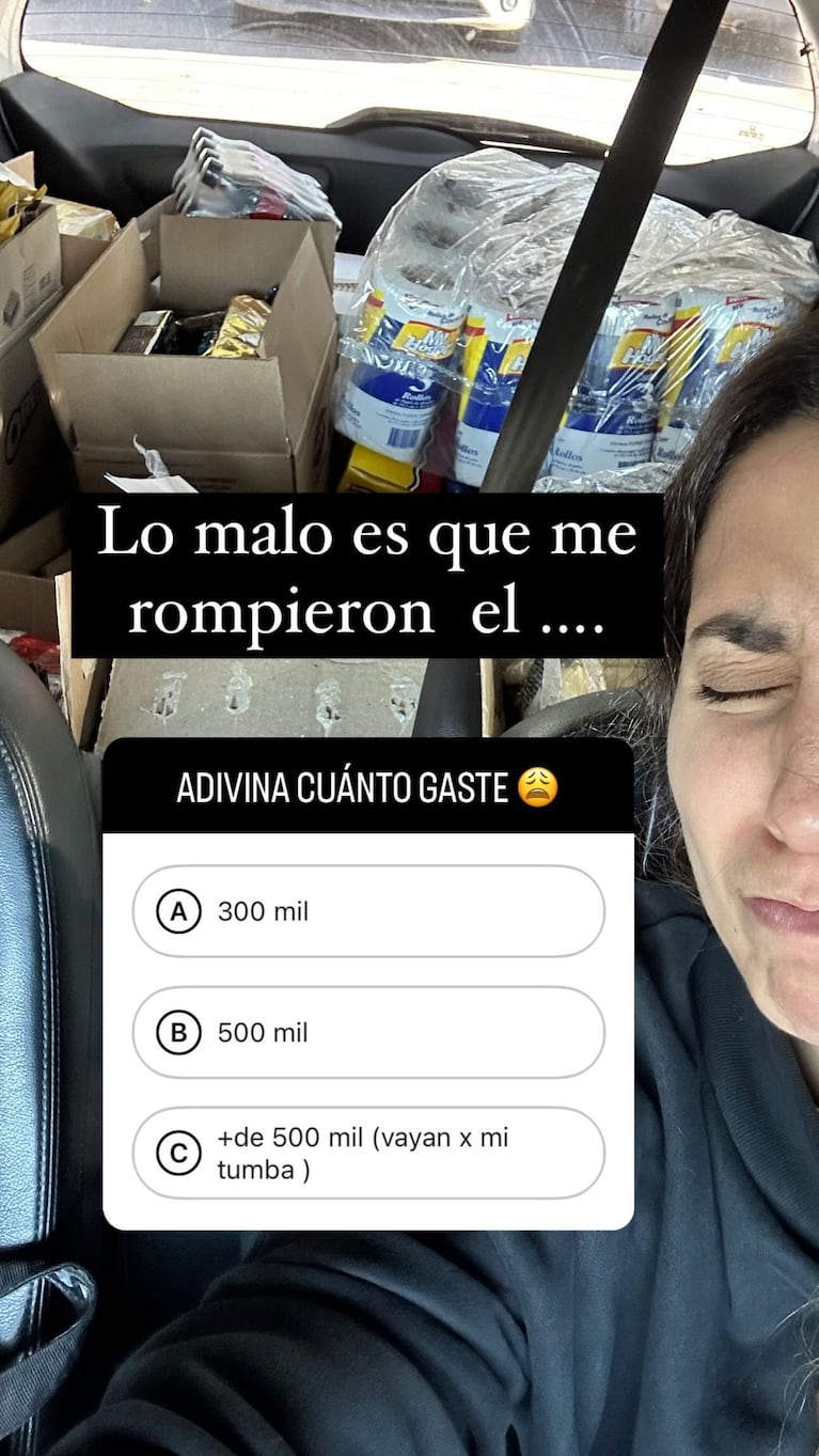 Cinthia Fernández pidió a sus seguidores que adivinaran cuánto gastó.