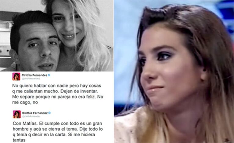 Cinthia Fernández, recién separada, enfrentó los rumores de infidelidad (Foto: Web y Twitter)
