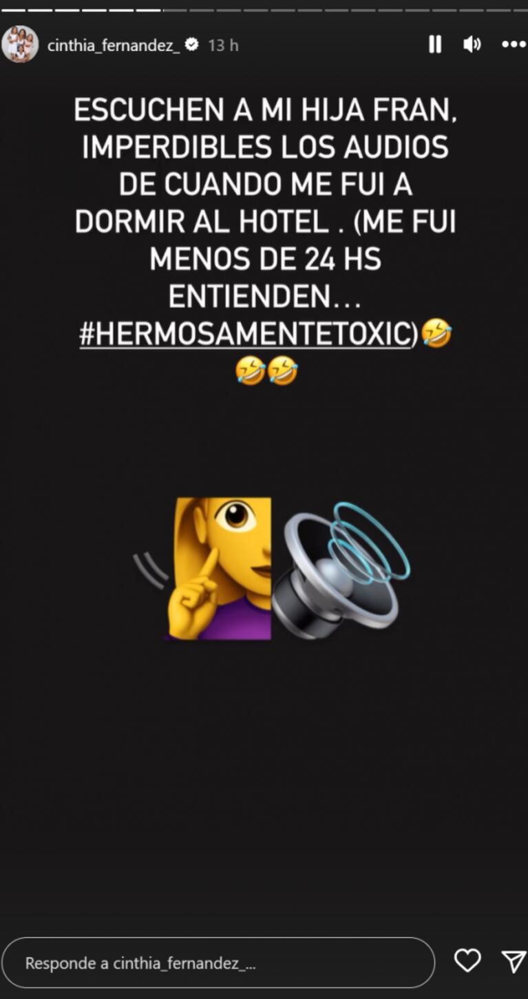 Cinthia Fernández revolucionó las redes al compartir los audios de su hija: "Hermosamente toxic"