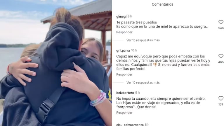 Cinthia Fernández sorprendió a sus hijas en el viaje de egresados y desató una ola de críticas en redes. Crédito: Instagram