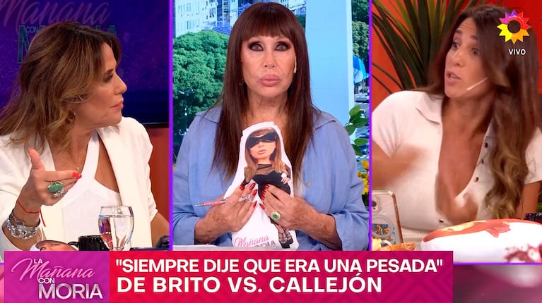 Cinthia Fernández y María Fernanda Callejón se cruzaron en el vivo de La Mañana con Moria (captura de eltrece)