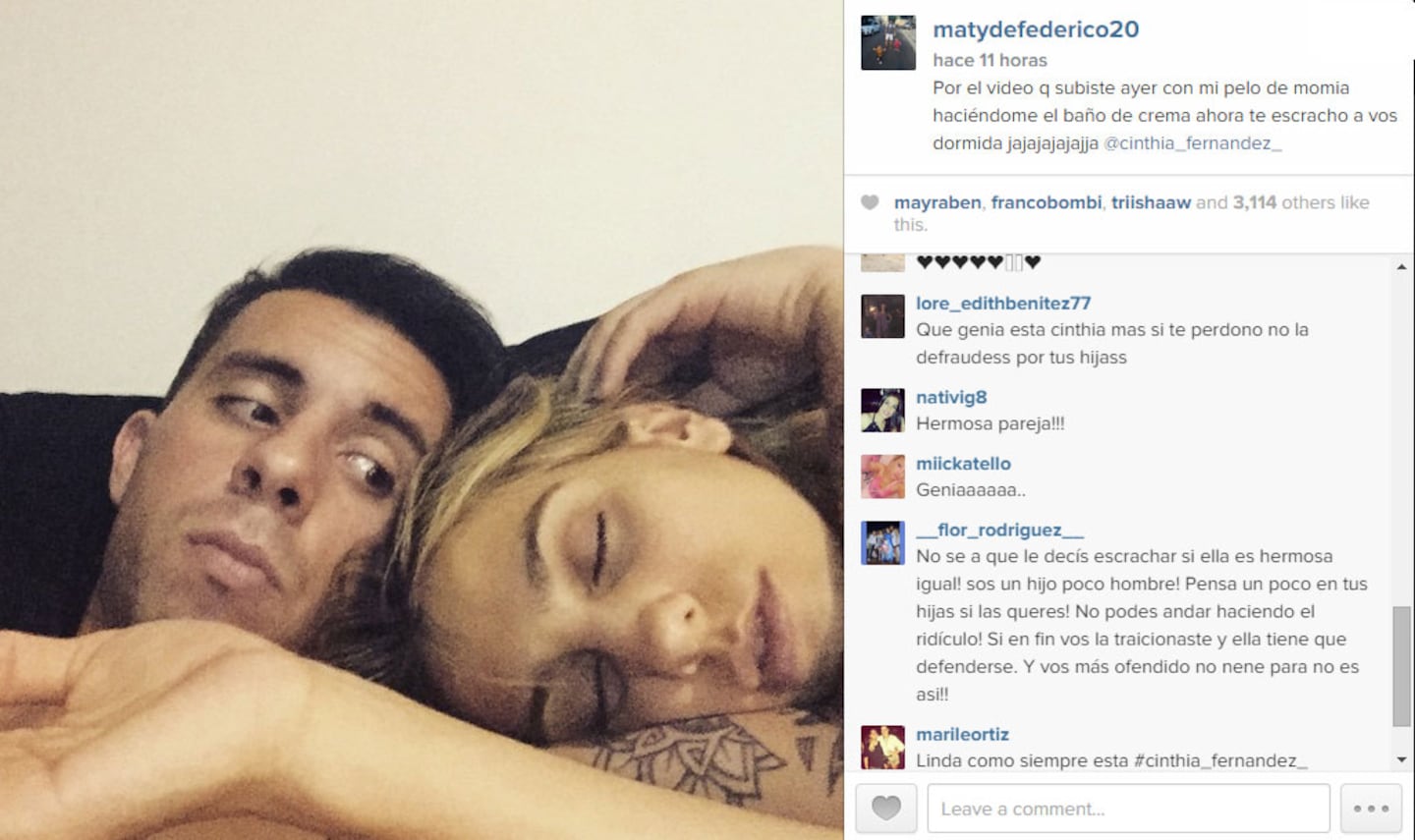 Cinthia Fernández y Matías Defederico, cada vez más cerca: ella duerme plácidamente en su hombro  (Foto: Instagram)