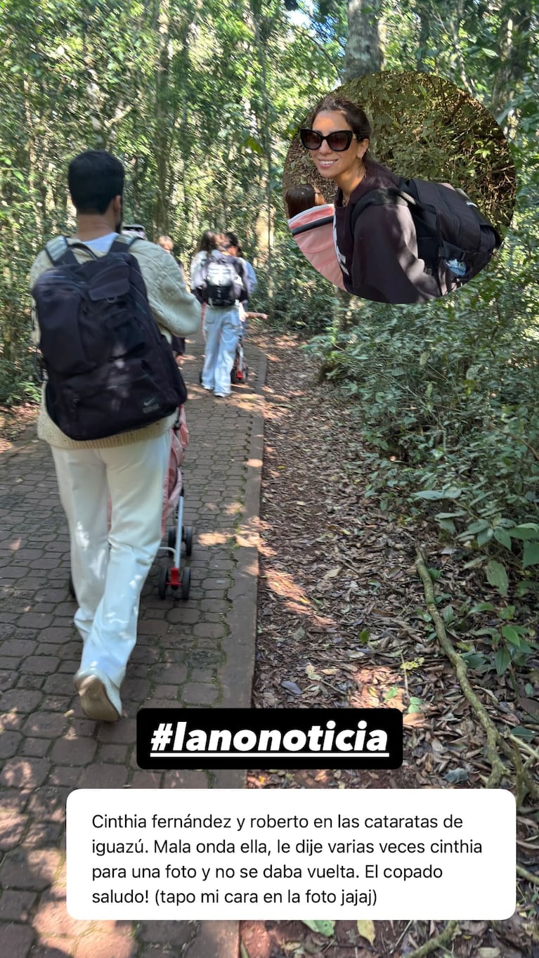 Cinthia Fernández y Roberto Castillo en Cataratas | Créditos: Instagram @gossipeame