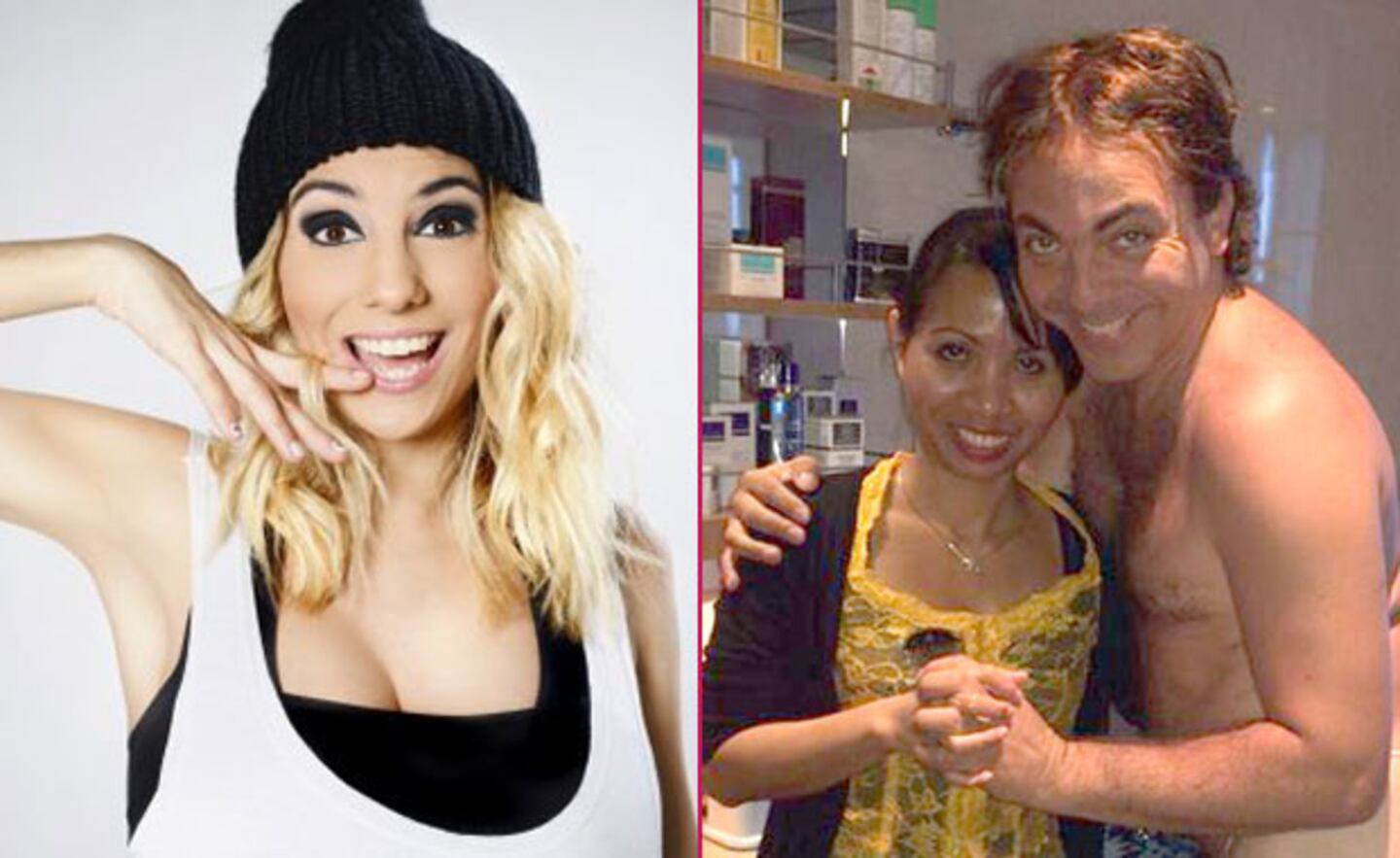 Cinthia Fernández y su divertida "rivalidad" con Cristian Castro (Fotos: Web y Twitter)