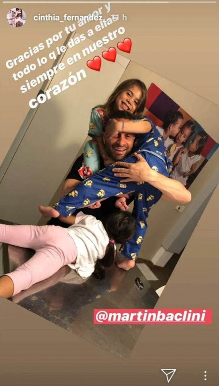 Cinthia Fernández y un posteo muy especial a Martín Baclini: "Siempre en nuestro corazón"