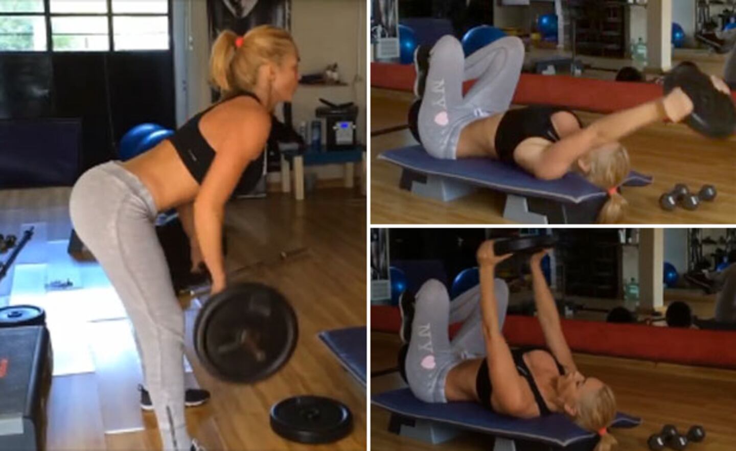 Claudia Fernández y su rutina de gimnasia. (Foto: captura de video)