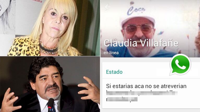 Claudia Villafañe cambió el estado de WhatsApp tras la auditoría  de Maradona:"Si estuvieras acá, no se atreverían a hacerme lo que me hacen. Te necesito, pa"