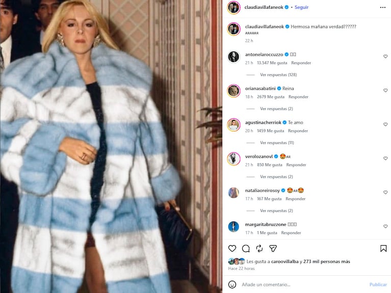 Claudia Villafañe sorprendió con un posteo albiceleste tras el triunfo de Argentina (Foto de Instagram)