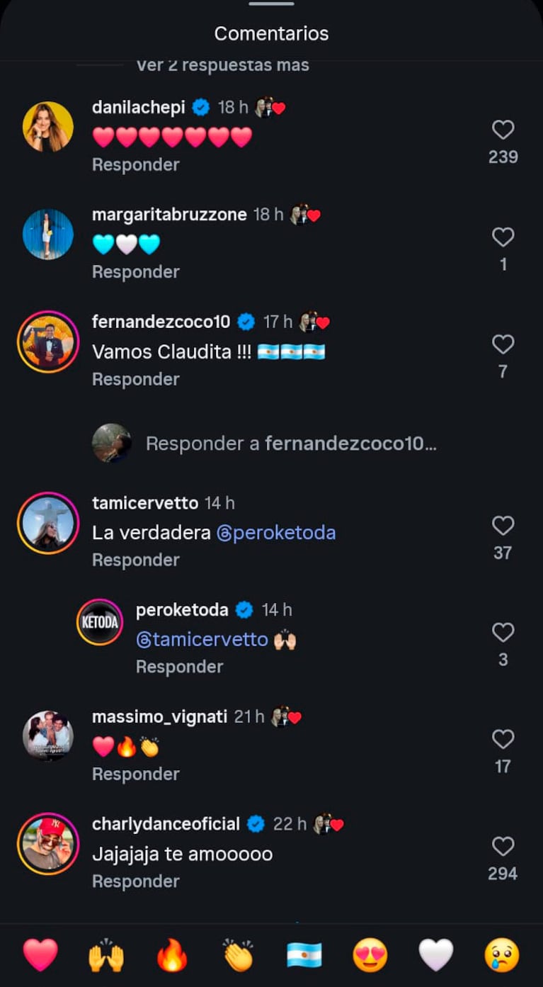 Claudia Villafañe sorprendió con un posteo albiceleste tras el triunfo de Argentina (Foto de Instagram)
