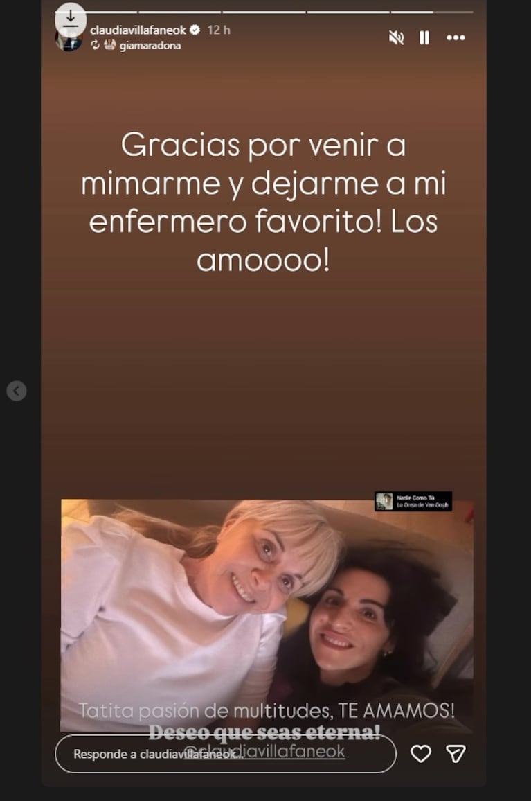 Claudia Villafane tras el accidente. Crédito: Instagram