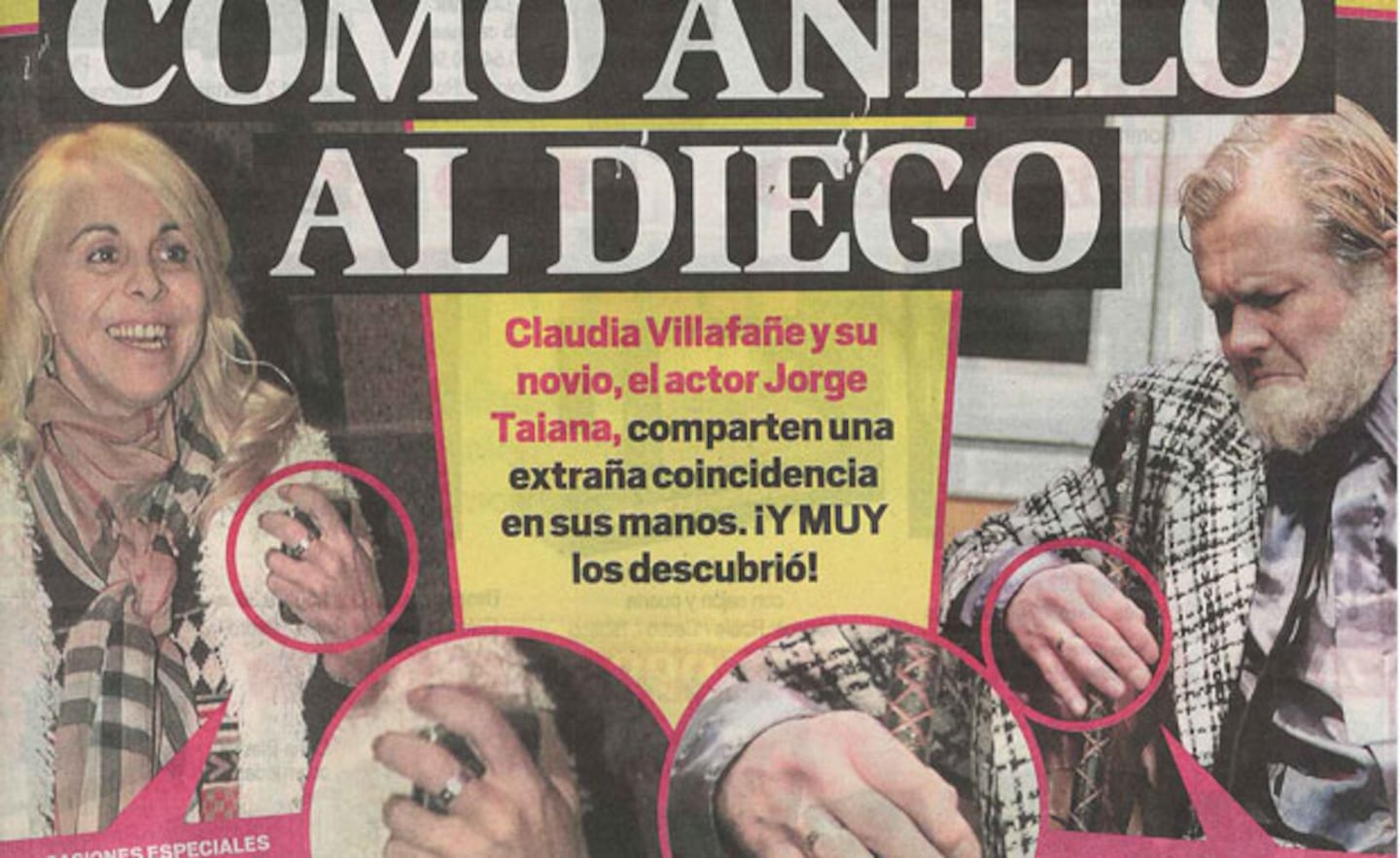 Claudia Villafañe y Jorge Taiana, con el mismo anillo (Fotos: Diario MUY). 