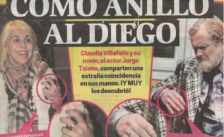 Claudia Villafañe y Jorge Taiana, con el mismo anillo (Fotos: Diario MUY). 