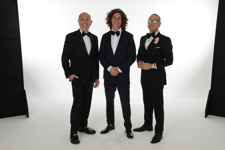 Claudio Cosano, Mariano Martínez y Fabián Medina Flores en La Jaula de la Moda. Foto: Ciudad Magazine