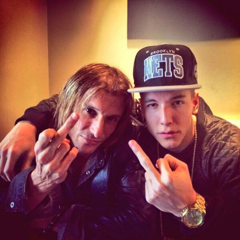 Claudio Paul Caniggia y su hijo Alexander en Twitter (Foto: Captura). 