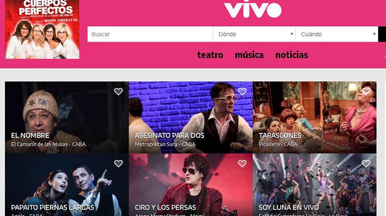 Comenzó a funcionar Vivo, la nueva plataforma digital sobre teatro y música