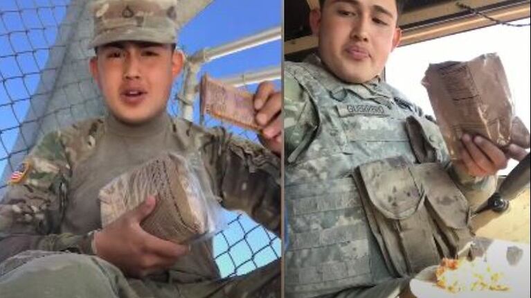 Comida militar: un soldado puntúa los diferentes “sobres” de comida que recibe