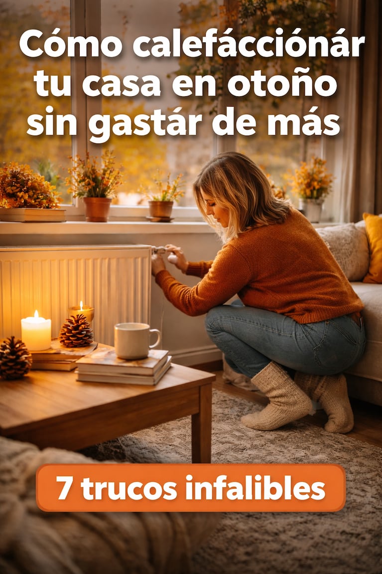 Cómo calefaccionar tu casa en otoño sin gastar de más: 7 trucos que realmente funcionan (foto creada con IA)
