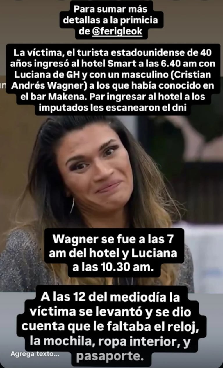 Cómo descubrieron a Luciana Martínez, ex Gran Hermano: todos los detalles de su detención | Créditos: Instagram @bel.corvalan