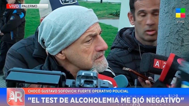 Cómo dio el test de alcoholemia a Gustavo Sofovich tras el choque en Palermo (América TV)