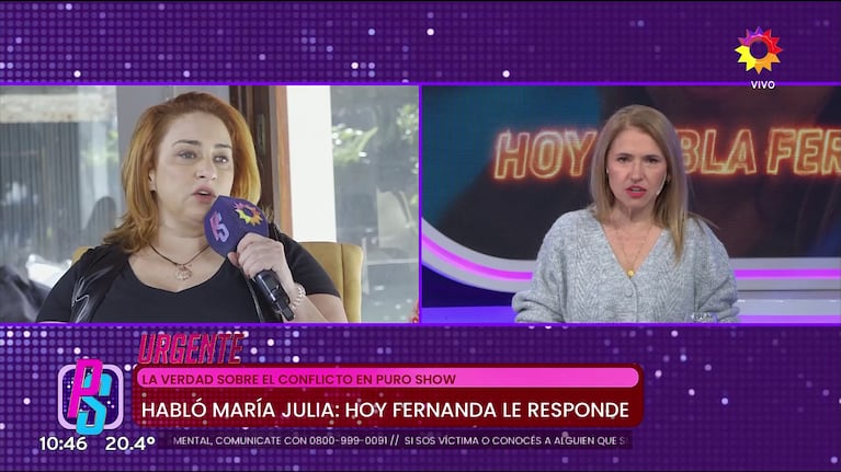Cómo fue el cruce entre María Julia Oliván y Fernanda Iglesias (Foto: captura de eltrece).