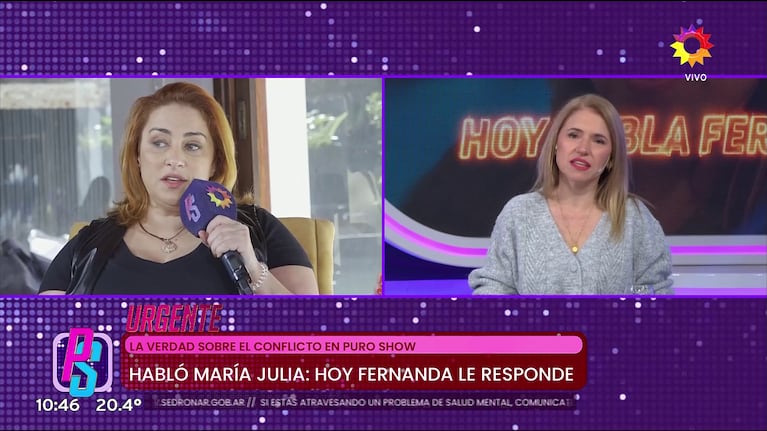 Cómo fue el cruce entre María Julia Oliván y Fernanda Iglesias (Foto: captura de eltrece).