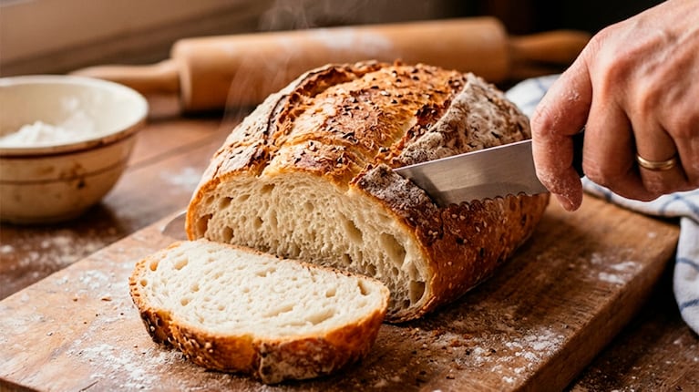 Cómo hacer el pan de mesa casero más rico y esponjoso con lo que tenés en casa (foto IA)