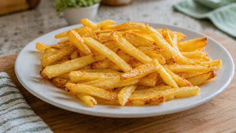 Cómo lograr papas fritas crocantes sin aceite ni vinagre. Foto: (imagen creada con IA)
