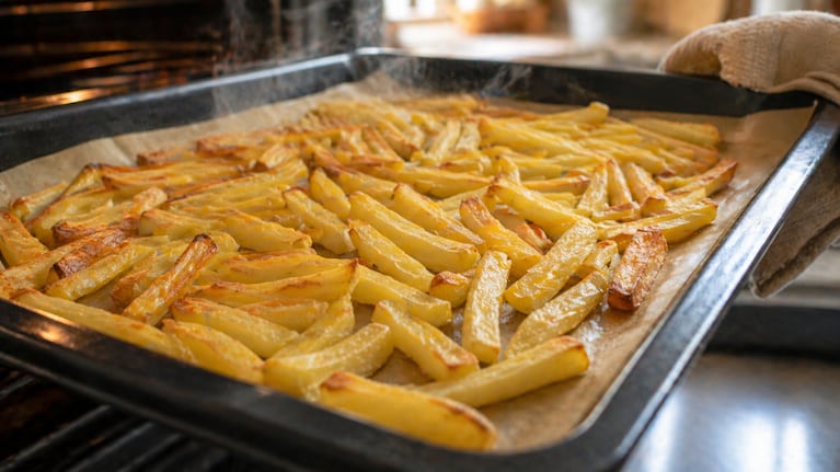 Cómo lograr papas fritas crocantes sin aceite ni vinagre. Foto: (imagen creada con IA)