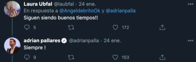 ¡Con foto y todo! Ángel de Brito se metió en el cruce de Adrián Pallares con Laura Ubfal: “¡Brindo por los buenos tiempos!"