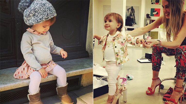 Con los zapatos de mamá: Lupe, la hija de Chechu Bonelli, juega a ser modelo (Foto: Instagram)