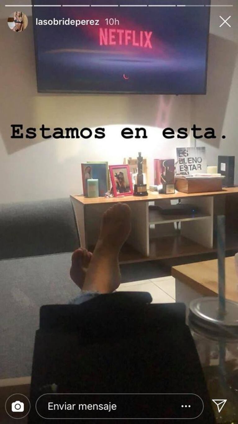 Con una foto de entrecasa, Sol Pérez reveló que hace ni bien llega del trabajo