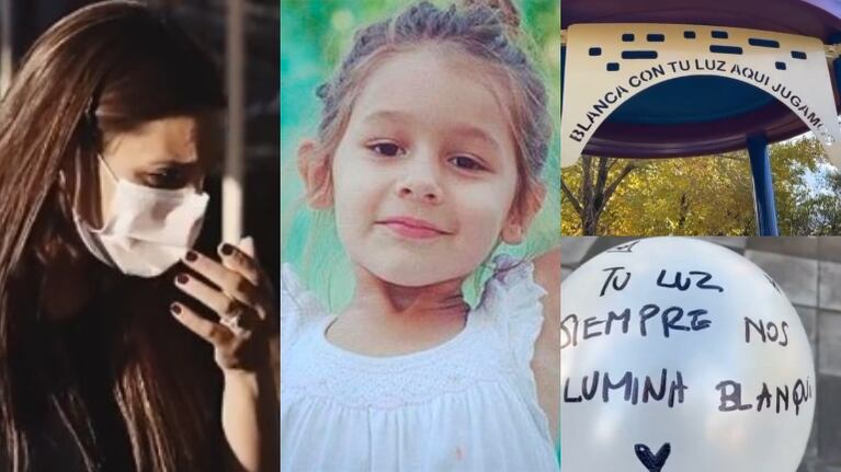 Conmovedor discurso de Pampita al inaugurar la plaza de Blanquita con Vicuña y sus hijos (Fotos: Capturas de Instagram)