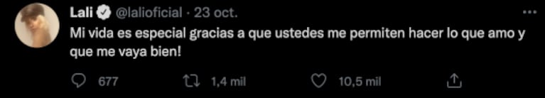 Conmovedor mensaje de Lali Espósito a un fan que la abrazó llorando emocionado: "No me acostumbro" 